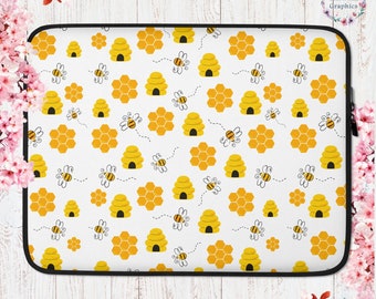 Bees & Honey Cottage Core Laptop Sleeve Bees Honey Garden Aesthetic Bees Honey Aesthetic Cottagecore