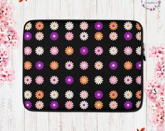 Colorful Daisies Cottage Core Laptop Sleeve Garden Aesthetic Garden Laptop Sleeve Aesthetic Cottagecore