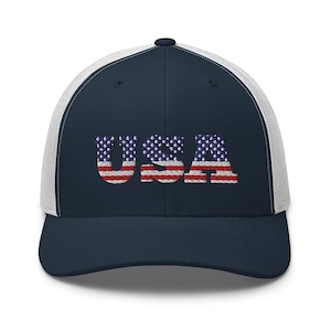 USA Embroidered Trucker Cap - USA Flag Cap, American Flag, Patriotic Hat, July 4th, Independence Day, Baseball Cap, America Hat, USA Hat