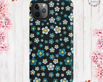 Cottage Core Blue Shaded Flowers iPhone® Tough Case 11/Pro/Pro Max - 12 mini/12/Pro/Pro Max - 13 mini/13/Pro/Pro Max -14/Plus/Pro/Pro Max