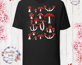 Mushroom Cottage Core Tee Mushroom Clothes Mushroom  Shirt Goblincore Aesthetic Cottagecore Clothes Dark Academia Shirt