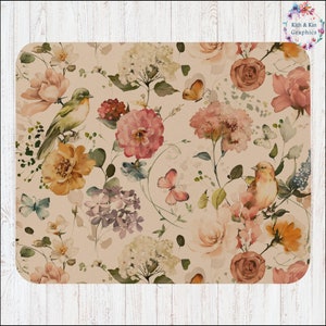 Vintage Floral Cottage Core Mouse Pad Garden Aesthetic Mouse Pad Botanical Floral Print Mouse Pad Flowers Cottagecore