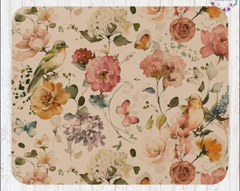 Vintage Floral Cottage Core Mouse Pad Garden Aesthetic Mouse Pad Botanical Floral Print Mouse Pad Flowers Cottagecore