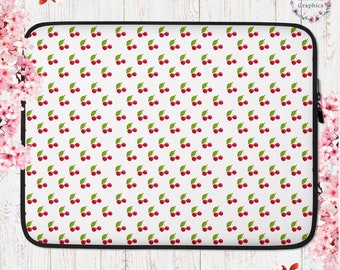 Cherry Cottage Core Laptop Sleeve Garden Aesthetic Laptop Case Botanical Cherry Print Laptop Sleeve Fruit Cottagecore
