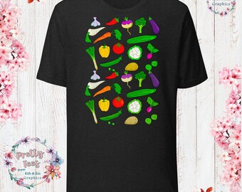 Veggies Cottage Core Pretty Tee Veggies Clothes Veggies Shirt Garden Aesthetic Clothing Cottagecore Clothes Botanical Veggies Print