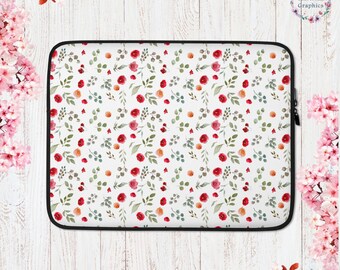 Floral Watercolor Cottage Core Laptop Sleeve Garden Aesthetic Garden Laptop Sleeve Aesthetic Cottagecore