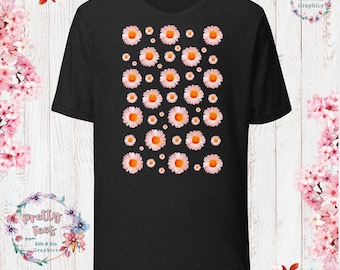 Shaded Daisy Cottage Core T-Shirt Flower Clothes Shaded Daisy Shirt Garden Aesthetic Clothing Cottagecore Clothes Botanical Daisy Print