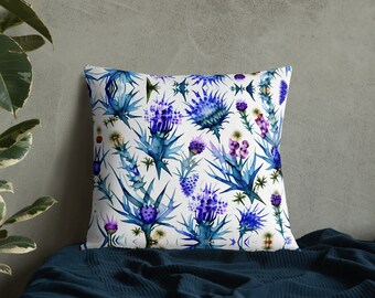 Thistle Pattern Premium Pillow Cottage Core Décor Farmhouse Chic Grandmillennial Boho Cottagecore Aesthetic