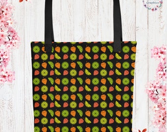 Fruit Cottage Core Tote Bag Garden Aesthetic Botanical Illustration Reusable Bag Gift Vegan Bag Farmers Market Tote ECO Friendly