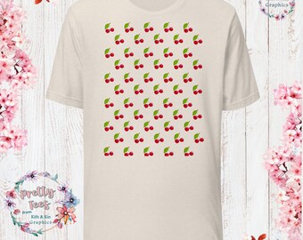 Cherry Cottage Core Pretty Tee Cherry Clothes Cherry Shirt Garden Aesthetic Clothing Cottagecore Clothes Botanical Cherry Print