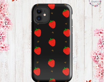 Cottage Core Strawberry iPhone® Tough Case 11/Pro/Pro Max - 12 mini/12/Pro/Pro Max - 13 mini/13/Pro/Pro Max -14/Plus/Pro/Pro Max