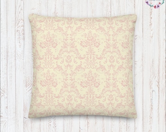 Premium Decorative Pillows Damask Pattern Cottage Core Décor Farmhouse Chic Grandmillennial Boho Cottagecore Aesthetic
