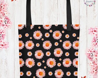 Daisies Cottage Core Tote Bag Garden Aesthetic Botanical Illustration Reusable Bag Gift Vegan Bag Farmers Market Tote ECO Friendly