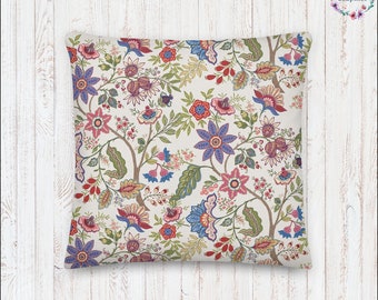 Jacobean Style Cottage Core Premium Pillow Garden Aesthetic Premium Pillow Botanical Floral Print Premium Pillow Flowers Cottagecore