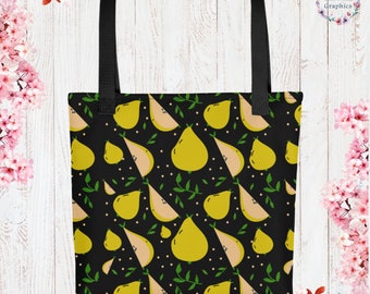 Pear Cottage Core Tote Bag Garden Aesthetic Botanical Illustration Reusable Bag Gift Vegan Bag Farmers Market Tote ECO Friendly