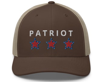 Patriot  Embroidered Trucker Cap - USA Flag Cap, American Flag, Patriotic Hat, July 4th, Trucker Cap, Baseball Cap, America Hat, USA Hat