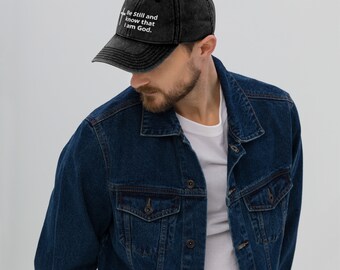 Be Still and Know that I am God Cotton Twill Cap - Christian Hat, God, Church, Faith, Pray, Grace, Bible Verse, Jesus Hat, Inspirational Hat
