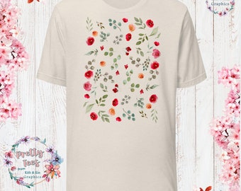 Floral Cottage Core T-Shirt Flower Clothes Floral Shirt Garden Aesthetic Clothing Cottagecore Clothes Botanical Floral Print