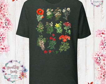 Vintage Floral Pretty Tee Unisex T-Shirt - Watercolor Floral, Bouquet T-Shirt, Spring Summer Tee, Boho, Cottagecore, Gift for Her/Him