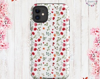 Tough Cottage Core Watercolor Floral iPhone® Case 11/Pro/Pro Max - 12 mini/12/Pro/Pro Max - 13 mini/13/Pro/Pro Max -14/Plus/Pro/Pro Max