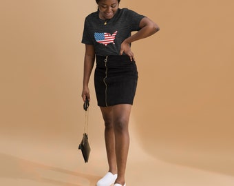 US Flag Map Unisex T-Shirt - America Flag T-Shirt, 4th of July Shirt, Patriotic T-Shirts, Gun Owner Shirt, Veteran Shirt, Political T-Shirt