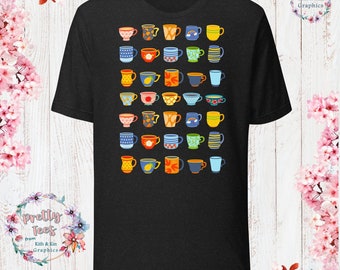 Teacups Cottage Core Pretty Tee Teacups Clothes Teacups Shirt Garden Aesthetic Clothing Cottagecore Clothes Botanical Teacups Print