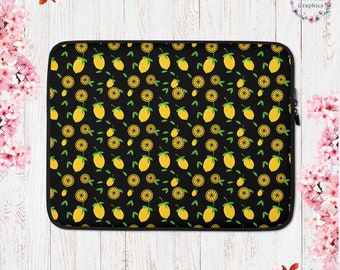 Lemon Cottage Core Laptop Sleeve Garden Aesthetic Laptop Case Botanical Lemon Print Laptop Sleeve Lemon Cottagecore