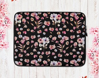 Floral Watercolor Cottage Core Laptop Sleeve Garden Aesthetic Laptop Case Botanical Fruit Print Laptop Sleeve Flowers Cottagecore