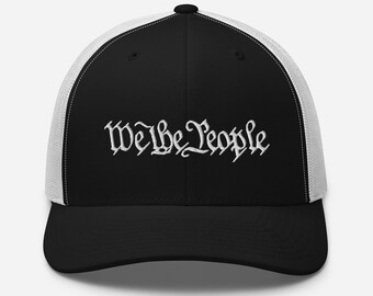 We the People Embroidered Trucker Cap - USA Flag Cap, Patriotic Hat, July 4th, Independence Day, Baseball Cap, America Hat, USA Hat