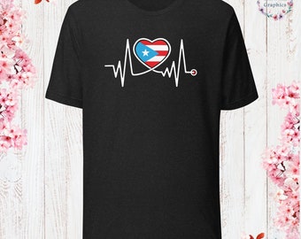 Puerto Rico Heartbeat T-Shirt Sarcastic Shirt Funny Sayings Shirt Sarcasm Gift Funny Sarcastic Shirt