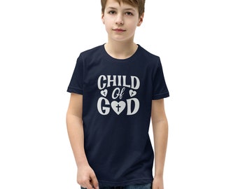Child of God Youth Short Sleeve T-Shirt - Christian Kids T-Shirt, Christian Gift, Girls Christian Shirt, Boys Christian Shirt