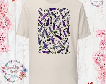 Lavender Cottage Core Pretty Tee Lavender Clothes Lavender Shirt Garden Aesthetic Clothing Cottagecore Clothes Botanical Lavender Print