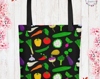 Vegetable Cottage Core Tote Bag Garden Aesthetic Botanical Illustration Reusable Bag Gift Vegan Bag Farmers Market Tote ECO Friendly