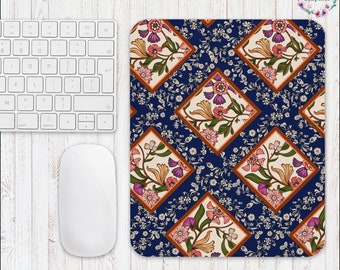 Vintage Asian Floral Cottage Core Mouse Pad Garden Aesthetic Mouse Pad Botanical Floral Print Mouse Pad Flowers Cottagecore