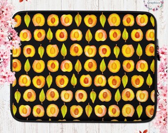 Peaches Cottage Core Laptop Sleeve Garden Aesthetic Laptop Case Botanical Peaches Print Laptop Sleeve Fruit Cottagecore