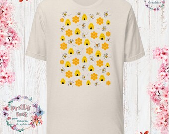Bees Cottage Core Pretty Tee Bees Clothes Bees Shirt Garden Aesthetic Clothing Cottagecore Clothes Botanical Bees Print