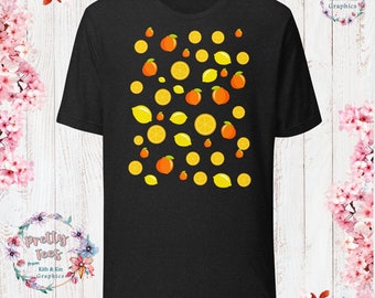 Oranges Lemons Peaches Pretty Tee Unisex T-Shirt - Botanical Summer Bouquet T-Shirt Spring Summer Tee Boho Cottagecore Vegan Gift Festival