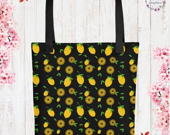 Lemon Cottage Core Tote Bag Garden Aesthetic Botanical Illustration Reusable Bag Gift Vegan Bag Farmers Market Tote ECO Friendly