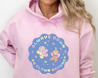Clowncore Hoodie Weirdcore Kidcore Clothes Clowncore Clothing Emo Shirt Unhinged Shirts Pastel Goth Alt Clothing Gothic Clothes Agere