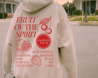 Fruit Of The Spirit Hoodie Christian Merch Jesus Hoodie Love Like Jesus Christian Streetwear Christian Hoodies For Women Adult Baptism Gift
