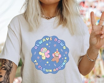 Clowncore Shirt Weirdcore Kidcore Clothes Clowncore Clothing Emo Shirt Unhinged Shirts Pastel Goth Alt Clothing Gothic Clothes Agere