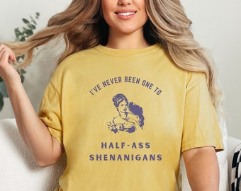 Funny Meme Shirt | Unisex Weirdcore | Half-Ass Shenanigans Raccoon | Shirts That Go Hard | Ironic Shirt | Gen Z Shirt | Silly Y2K Clothes