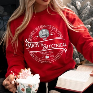 Marv&#39;s Electrical Home Alone Sweatshirt Marv and Harry Shirt 90s Movie Wet Bandits Shirt Holiday Fashion Home Alone Christmas Sweater