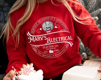 Marv's Electrical Home Alone Sweatshirt Marv and Harry Shirt 90s Movie Wet Bandits Shirt Holiday Fashion Home Alone Christmas Sweater