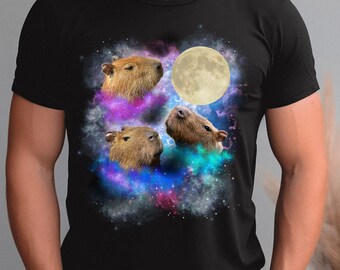 Men's Galaxy Shirt | Funny Capybara T-Shirt | Graphic Tee | Gift for him | Weird ironic shirts that go hard | Gen Z Tshirt |