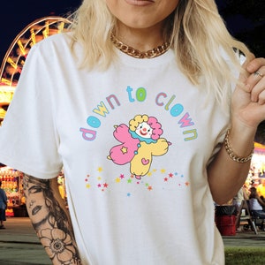 Down To Clown Weirdcore Kidcore Clothes Clowncore Clothing Emo Shirt Unhinged Shirts Circus Pastel Goth Alt Clothing Gothic Clothes