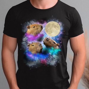 Men's Galaxy Shirt | Funny Capybara T-Shirt | Graphic Tee | Gift for him | Weird ironic shirts that go hard | Gen Z Tshirt |