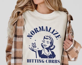 Normalize Hitting Curbs Weirdcore Inappropriate Shirts That Go Hard Anxiety Shirt Unhinged Shirts Gen X Shirt Y2K Hoodie Offensive T Shirts