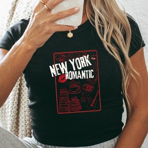 Downtown Girl Baby Tee | New York Romantic Crop Top | Y2K Grunge | Coquette Aesthetic | Gift For Her | Bestfriend Sister Gift