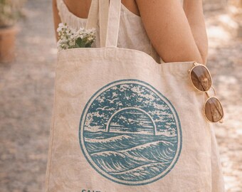 Sunset Tote Bag Beach Tote Bag Coastal Tote Ocean Lover Tote Canvas Tote Bag Vacation Tote Summer Tote Bag Aesthetic Tote Market Tote Bag